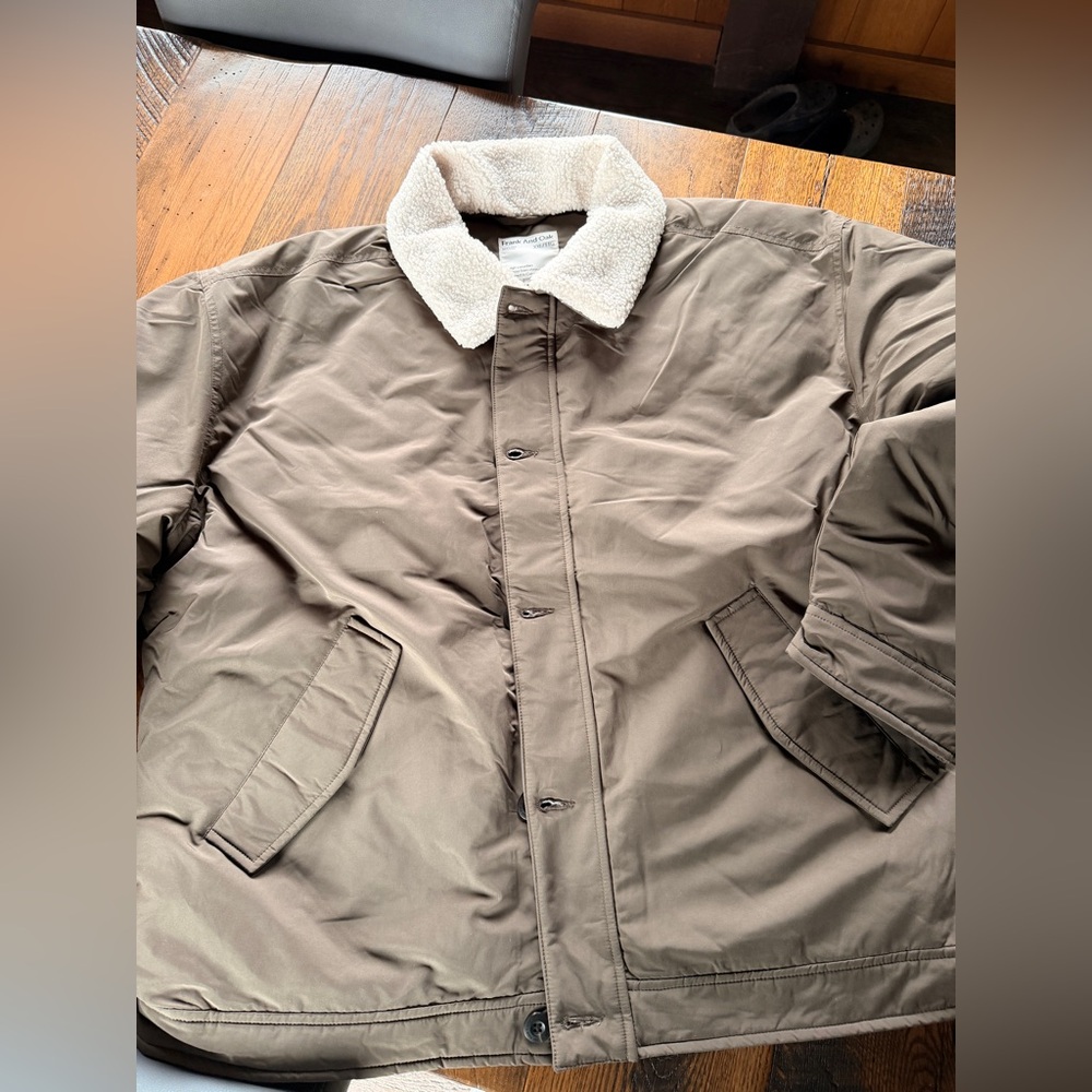 Frank & Oak Brown Aviator Jacket men’s women’s XXL winter coat and nearly new